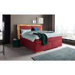 Reduzierte Rote Places of Style Boxspringbetten mit Bettkasten aus Massivholz Tonnentaschenfederkern 160x200 mit Härtegrad 2 
