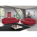 Rote Gepunktete Places of Style Bio Nachhaltige Couchgarnituren & Polstergarnituren aus Leder mit Armlehne 3 Personen 