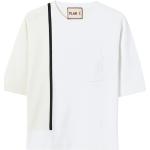 Reduzierte Weiße Color Blocking Kurzärmelige Plan C T-Shirts aus Jersey für Damen Größe XS 