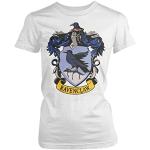 Weiße Langärmelige Harry Potter Ravenclaw T-Shirts aus Baumwolle für Damen Größe M 
