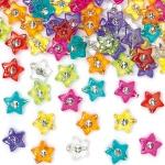 Plastikperlen 'Sterne' mit Strass (300 Stück) Schmuck Basteln