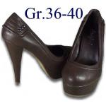 Braune High Heels & Stiletto-Pumps mit Nieten aus Leder für Damen Größe 36 mit Absatzhöhe über 9cm 