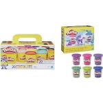 Play-Doh A7924EUC Super Farbenset (20er Pack), Knete für fantasievolles und kreatives Spielen & 6er-Pack Funkelknete, zum Kneten und Spielen für Kinder