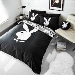 Reduzierte Schwarze Playboy Bettwäsche Sets & Bettwäsche Garnituren aus Baumwolle maschinenwaschbar 