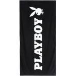 Schwarze Playboy Strandlaken aus Baumwolle 75x150 