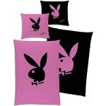 Pinke Playboy Bettwäsche Sets & Bettwäsche Garnituren mit Reißverschluss aus Baumwolle maschinenwaschbar 135x200 für den für den Frühling 