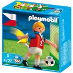 PLAYMOBIL 4722 Fußballspieler Tschechien, mit richtiger Kick-Funktion, Fußball und 3-seitig bespielbarer Papp-Torwand fürs Training, ab 5 Jahren