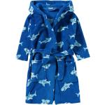 Blaue Playshoes Kinderbademäntel mit Kapuze mit Hai-Motiv mit Knopf aus Fleece maschinenwaschbar Größe 122 