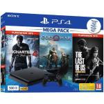 PlayStation 4 Slim 500GB - Schwarz - Limited Edition Uncharted 4: A Thief 's End + God Of War + The Last of Us: Remastered + Uncharted 4: A Thief 's