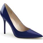Marineblaue Sexy Pleaser Spitze High Heels & Stiletto-Pumps in Normalweite aus PU für Damen Größe 43 