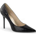 Schwarze Elegante Pleaser High Heels & Stiletto-Pumps aus Leder Größe 46 