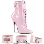 Pinke Pleaser Domina High Heel Stiefeletten & High Heel Boots für Damen Übergrößen 