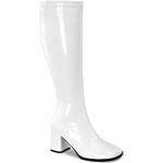Weiße Pleaser Kostüm Schuhe in Breitweite für Damen Größe 40 mit Absatzhöhe 7cm bis 9cm 