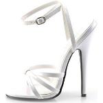 Weiße Pleaser Spitze Pfennigabsatz High Heels & Stiletto-Pumps in Normalweite für Damen Größe 46 