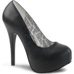 Schwarze Elegante Pleaser Plateauabsatz High Heels & Stiletto-Pumps aus PU leicht für Damen Größe 44 