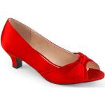 Rote Elegante Pleaser Blockabsatz High Heels & Stiletto-Pumps aus Satin leicht für Damen Größe 40 