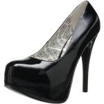 Schwarze Pleaser High Heels & Stiletto-Pumps für Damen Größe 45 mit Absatzhöhe über 9cm 