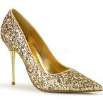 Goldene Elegante Pleaser Pfennigabsatz High Heels & Stiletto-Pumps Leicht für Damen 