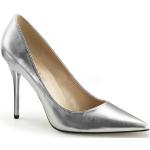 Silberne Elegante Pleaser Pfennigabsatz High Heels & Stiletto-Pumps Leicht für Damen Größe 41 