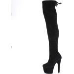 Schwarze Pleaser Vegane High-Heel Stiefel aus Textil für Damen Größe 36 