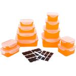 Orange Minimalistische Brotdosen aus Glas mit Deckel 24-teilig 