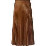 Reduzierte Kamelbraune St. Emile Midi Festliche Röcke mit Reißverschluss aus Leder maschinenwaschbar für Damen Übergrößen für den für den Sommer 