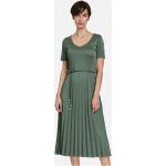 Olivgrüne Unifarbene Elegante Gerry Weber Midi Plisseekleider aus Kunstfaser für Damen Größe XS 