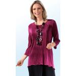 Fuchsiafarbene Tunika-Blusen aus Polyester für Damen Größe XL 