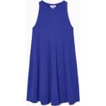 Blaue COS Mini Plisseekleider aus Baumwollmischung für Damen Größe XS 