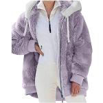 Violette Casual Mini Fleecejacken mit Kapuze mit Reißverschluss aus Softshell mit Kapuze für Damen Große Größen für den für den Herbst 