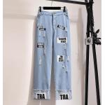 Blaue Hip Hop Ripped Jeans & Zerrissene Jeans aus Denim für Damen Größe 6 XL Große Größen für den für den Sommer 