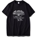 Schwarze Kurzärmelige Supernatural T-Shirts aus Baumwolle für Herren Größe 3 XL für den für den Sommer 