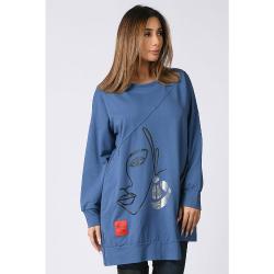 Plus Size Company Sweatshirt Sophie in Blau | Größe 52/54