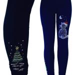 Sterne Damenleggings mit Tiermotiv mit Strass aus Polyester Größe XL Große Größen Weihnachten 
