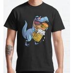 Schwarze Oversize T-Shirts mit Dinosauriermotiv aus Baumwolle für Herren Größe 3 XL Große Größen für den für den Herbst 