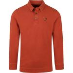 Orange Unifarbene Langärmelige PME Legend Langarm-Poloshirts für Herren Größe 3 XL 