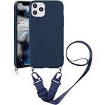 Pnakqil Handykette Handyhülle für Apple iPhone 7/8/iPhone SE 2022 (4,7"),Verstellbarer Halskette Silikon Handyhülle mit Band Kordel zum Umhängen Schutzhülle Case Cover,blau