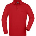 Rote Langärmelige James & Nicholson Langarm-Poloshirts aus Kunstfaser für Damen Größe XS 