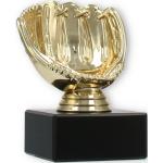Pokal Kunststofffigur Baseballhandschuh gold auf schwarzem Marmorsockel 10,8cm