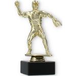 Pokal Kunststofffigur Softballspieler gold auf schwarzem Marmorsockel 17,3cm