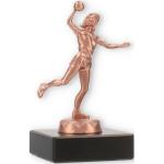 Pokal Metallfigur Handballerin bronze auf schwarzem Marmorsockel 11,1cm