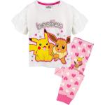 Pinke Nintendo Pokemon Lange Kinderschlafanzüge mit Glitzer aus Baumwolle für Mädchen Größe 122 