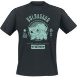 Schwarze Pokemon Bisasam Rundhals-Ausschnitt T-Shirts für Herren Größe XXL 
