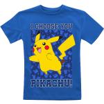Blaue Pokemon Pikachu Rundhals-Ausschnitt Kinder T-Shirts für Babys 