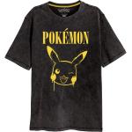 Schwarze Pokemon Pikachu Rundhals-Ausschnitt T-Shirts mit Graffiti-Motiv für Herren Größe XXL 