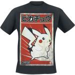 Schwarze Pokemon Pikachu Rundhals-Ausschnitt T-Shirts für Herren Größe XXL 