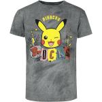 Graue Pokemon Pikachu Rundhals-Ausschnitt T-Shirts für Herren Größe XL 