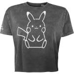 Graue Pokemon Pikachu Rundhals-Ausschnitt T-Shirts für Damen Größe XXL 