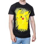 Schwarze Kurzärmelige Pokemon Pikachu T-Shirts für Herren Größe S 