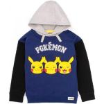 Blaue Langärmelige Pokemon Pikachu Kindersweatshirts aus Baumwolle für Jungen 
